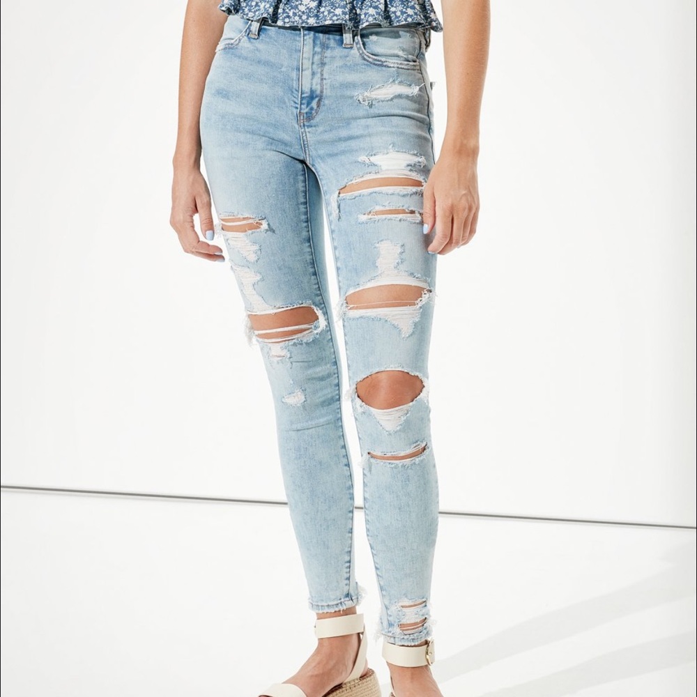 High Waisted Ripped Jeans